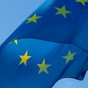 Bandiera Europa con fettucce
