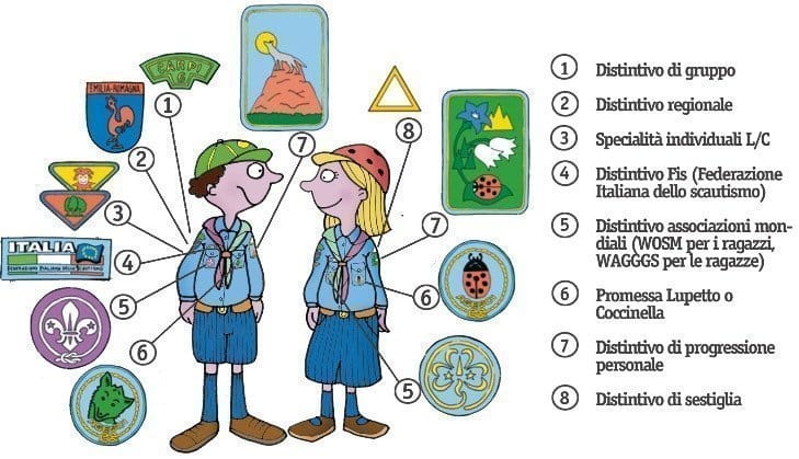 Dove inserire i distintivi dell'uniforme Agesci? 2 Distintivi scout branca LC: dove si mettono
