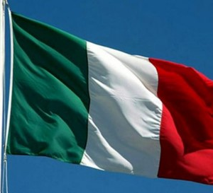 Bandiera italia con fettucce