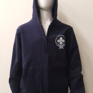 Felpa agesci blu cappuccio zip adulto